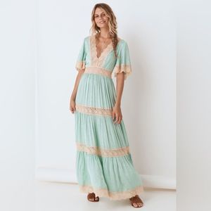 Spell & The Gypsy Collective Ocean Gown in Seafoam XXS